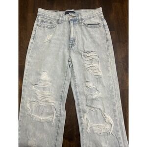 Aeropostale Skater Jeans Women's 0 Blue Denim Light Wash Distressed